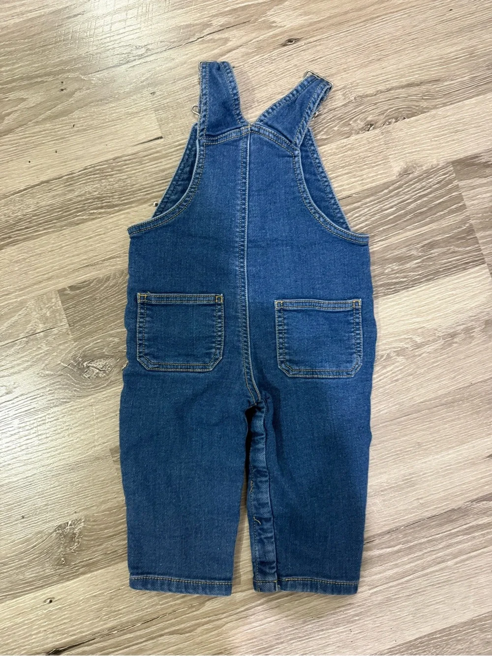 Carter's Dark Blue Denim Overalls with Orange Embroidered Animal Face